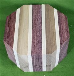 Purpleheart, Black Walnut & Maple Segmented Bowl Blank ~ 5 1/2" x 3" ~ $37.99 #446